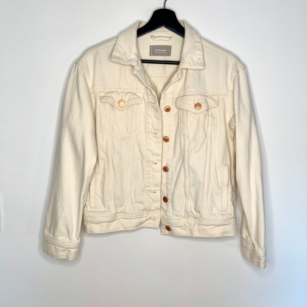 Everlane Women’s Denim Jacket with Rose Gold Buttons